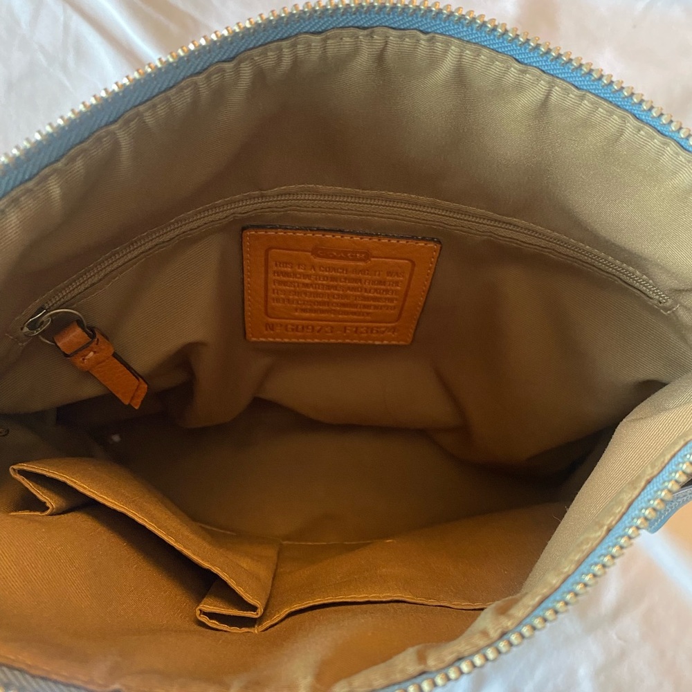 Coach Signature C Brown & Blue Canvas Bag AND Wallet - Picture 13 of 16